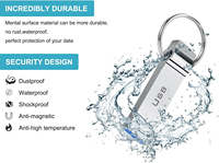 Clé USB portable personnalisée avec logo, étanche, haute vitesse, en métal, 128 Go, avec porte-clés, clé USB promotionnelle
