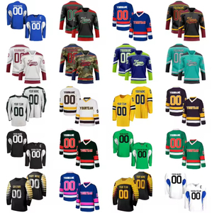 Uniforme de Hockey sobre Hielo Personalizado de Fábrica, Top Corto con Letras y Números Cosidos Reversibles, Kit de Árbitro con Calcetines, Sublimación Retro - Product Image 2