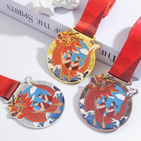 Trophée de médailles de championnats de courses de bateaux-dragons Cadeaux souvenirs Impression UV personnalisée Prix de la compétition du festival de bateaux-dragons Médaille de bateaux-dragons