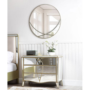 Amazing Quality Champagne <strong>Silver</strong> Modern Furniture Metal Nightstand With 2 Drawers Mirrored <strong>Bedside</strong> <strong>Table</strong> - Product Image 5