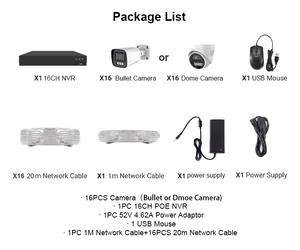 Audio bidirectionnel 16 canaux 4K CCTV POE <span class=keywords><strong>NVR</strong></span> Kit 8MP tourelle réseau système de caméra dôme en métal Vision nocturne colorée - Product Image 6