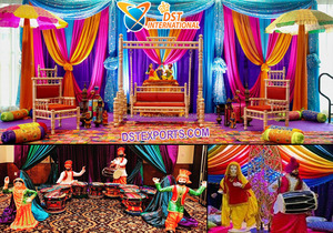 Pakistanais Nikah Mehndi décoration de scène musulman Heena fête Mehndi/Sangeet décor coloré musulman Mehndi fonction scène ensemble USA - Product Image 2