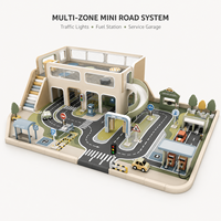 Jeu de rôle routier personnalisé pour enfants : Ville avec mini-routes, feux de circulation, station-service et garage d'entretien – Idéal pour les cafés et centres commerciaux