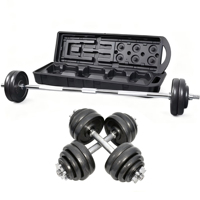 Ensemble d'haltères réglables en fonte électrostatique de 50 kg, haltères et barres multifonctions en fonte pour la musculation à domicile