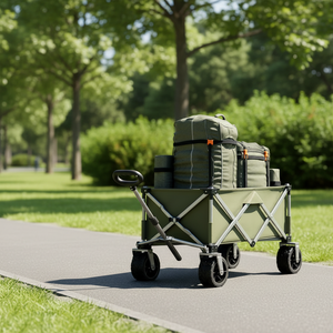 Oxford Carbon Steel Enclosed Four-Wheel <b>Foldable</b> Cart <b>Trolley</b> High Quality Portable | Multi-scenario Use Camping Outdoor - Product Image 1