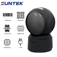 Lector de Códigos de Barras y QR USB de Plástico SUNTEK, Escáner de Escritorio con Cable, en Stock para Puntos de Venta en Supermercados