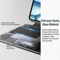 Étui pour iPad avec clavier magnétique, pavé tactile, support de tablette détachable, touches rétroéclairées, connexion multi-appareils, design fin