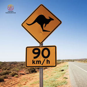 Segnale di Avvertimento Canguro Standard Australiano - Conforme AS 1742 Segnale Stradale Giallo a Diamante per Attraversamenti Faunistici - Product Image 1