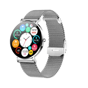 Jam tangan pintar T8 2023 1.3 ", lingkaran penuh Amoled tampilan sentuh penuh gelang pintar deteksi kesehatan siklus fisiologis wanita