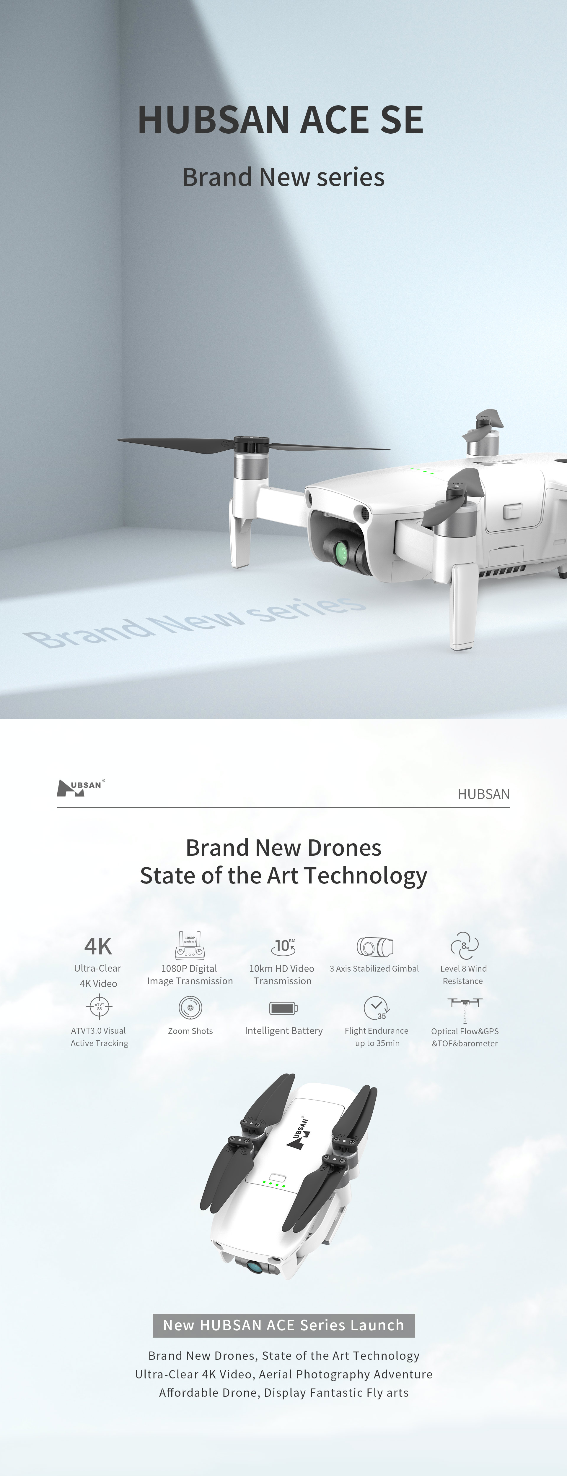 HUBSAN ACE SE Brand New Drones State of the Art Technology 4K 