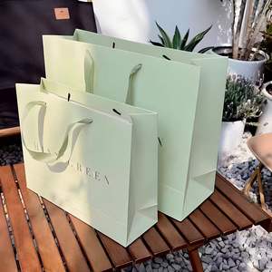 Vendite calde di alta qualità abbigliamento Shopping di lusso su misura lamina d'oro nastri Organza gioielli sacchetti di carta con il proprio Logo - Product Image 1