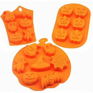 Custom Logo <b>Baking</b> Tool DIY 3D Pumpkin Ghost Cookie Chocolate <b>Baking</b> Tray <b>Silicone</b> Halloween Cake Moulds - Product Image 1