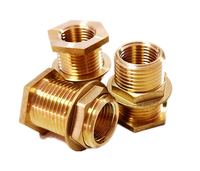 Raccord de traversée en laiton massif pour réservoir d'eau, 1/2'' NPT femelle vers 3/4'' GHT mâle