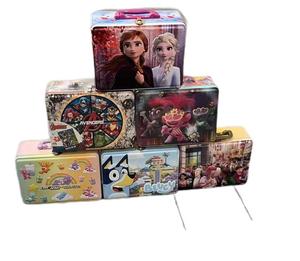 Chất lượng cao Tùy chỉnh hình chữ nhật kim loại ăn trưa hộp thiếc trẻ em cổ điển <span class=keywords><strong>tin</strong></span> Hộp Ăn Trưa với xử lý - Product Image 6