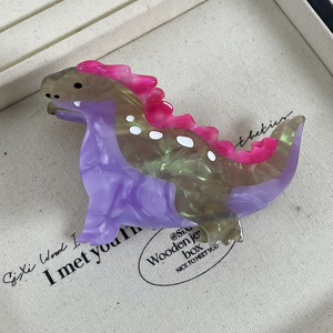 High Quality Cartoon Dinosaur Handmade Acetate Large Girl <b>Hair</b> Clip Custom Logo Fashion Daily Use <b>Hair</b> <b>Accessories</b> - Product Image 3