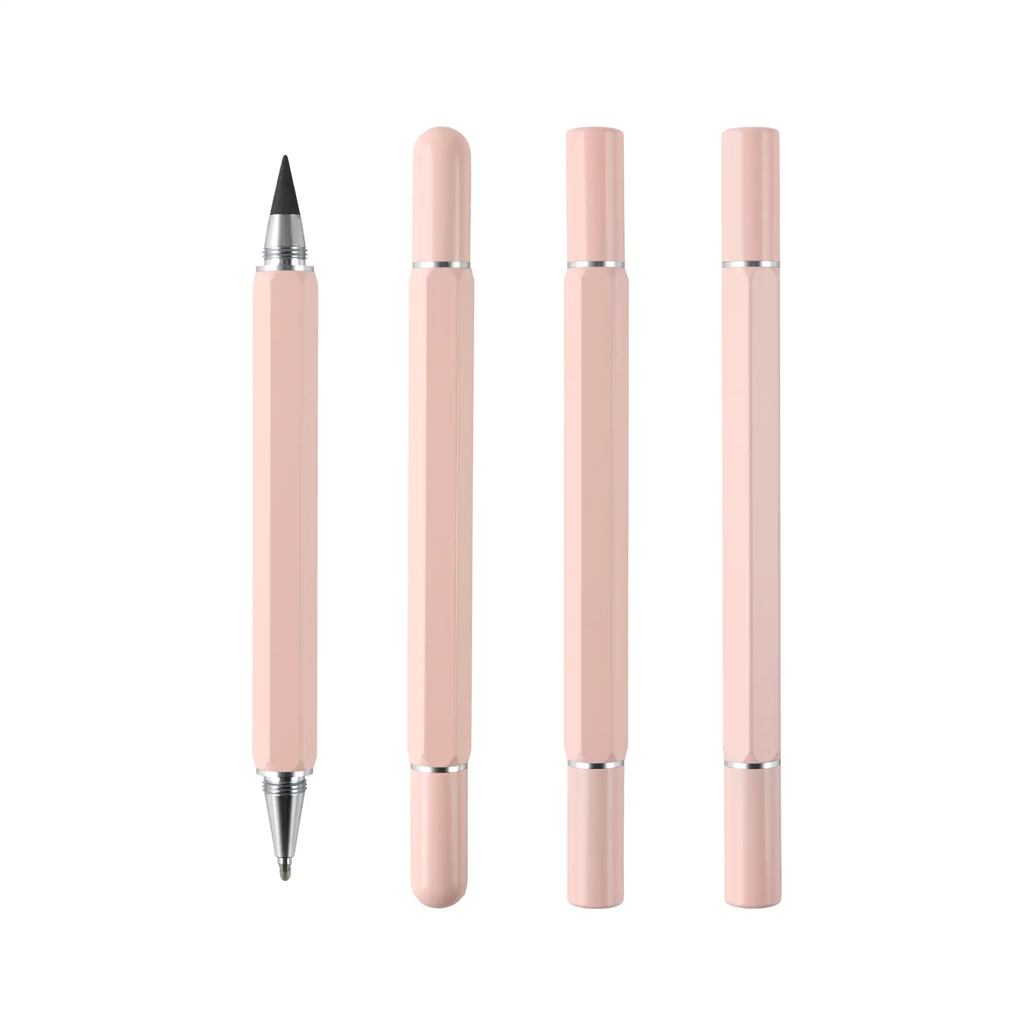 TTX ปากกาเจลโลหะหกเหลี่ยมสีชมพู,ปากกาสองหัวปากกาโฆษณาของขวัญส่งเสริมการขายส่วนบุคคลพร้อมโลโก้