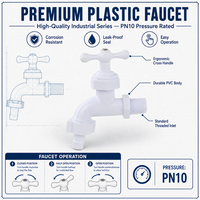 Robinet à poignée en T en PVC de Chine avec buse, Robinet anti-corrosion pour l'irrigation, l'agriculture domestique, Vente en gros OEM