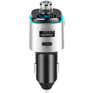 Émetteur audio portable pour <span class=keywords><strong>voiture</strong></span> avec lumière d'ambiance bleue à une touche sans fil, double port de charge rapide, chargeur d'un an - Product Image 5
