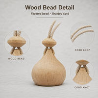 Bouchon de flacon de parfum de voiture écologique en bois de hêtre pointu à 13 dents, universel, pour remplacement de couvercle chimique