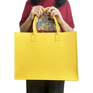 Заводская большая вместимость Высококачественная сумка-тоут из войлока с логотипом на заказ для покупок модная фетровая сумка на плечо новый стиль войлочная сумка