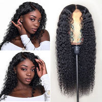 Perruques Water Wave en Cheveux Humains Brésiliens, Full Lace HD Sans Colle, Pré-Pluckées avec Baby Hair, 36 Pouces de Long, Noir Naturel, pour Femmes, Usage Quotidien