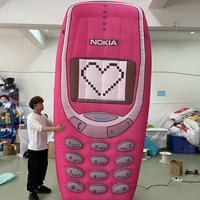 Modèle de téléphone mobile gonflable géant éclairage téléphone gonflable accessoires de dessin animé pour la publicité