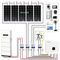 Kit de projet solaire 50 kW Growatt 50K-XHU 4 MPPT Panneaux 80x630W Batterie HV 40,96 kWh Câble 400m Kit complet de matériel de montage