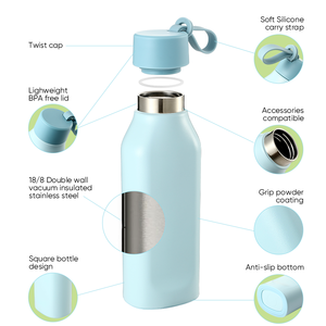 Botella de Agua Deportiva Personalizada de Acero Inoxidable, 600 ml, Ecológica, con <span class=keywords><strong>Pintura</strong></span> de Goma, para Gimnasio y Viajes - Product Image 3