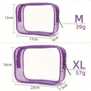 Sacs de toilette transparents approuvés par la TSA, pochette de voyage légère, sac cosmétique transparent multi-usages, lot de 2 - Product Image 2