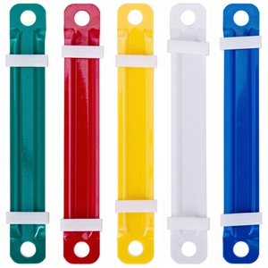 Deli Two Hole Document Clip Plastic Binding Strip Office Supply Colored 50 Sets 5548 - Product Image 2