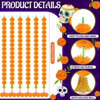 Rangkaian Bunga Marigold Buatan 150cm untuk Dekorasi Hari Orang Mati Fiesta Meksiko, Pernikahan India, Festival Diwali