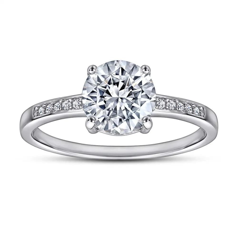 Perhiasan berbentuk zirkonia kubik Cz klasik 925 harga grosir cincin berlian Vintage Fashion pertunangan perak murni