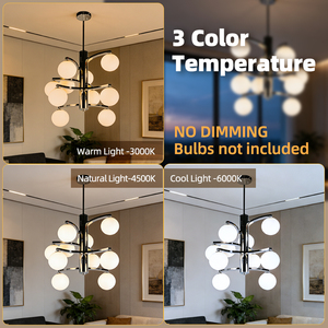 Lustre suspendu LED moderne et décoratif de luxe, design personnalisé par le fabricant, en fer et verre, haute luminosité, garantie de 3 ans - Product Image 5