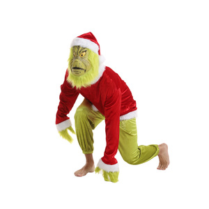 Masque de Noël <span class=keywords><strong>Grinch</strong></span> en latex à fourrure verte, taille unique, pour voleur, costume de <span class=keywords><strong>film</strong></span> d'Halloween - Product Image 4