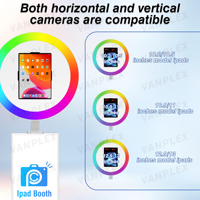 Kit Stand Photo Booth iPad Profesional dengan Ring Light, Printer & Kotak Busa, Garansi 2 Tahun