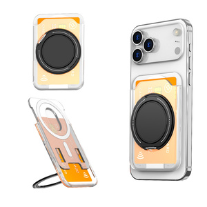 Travel Foldable Aluminum alloy Magnetic holder PC Card Wallet Telescopic Phone Stand Bag Bracket Metal Ring Universal Case Box - Product Image 2