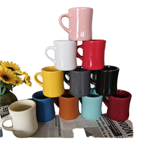 Taza de Café de Porcelana Retro Clásica de 12 oz para Exportación Global, con Diseño de Dibujos Animados, Apta para Lavavajillas y Microondas, en Caja de Color
