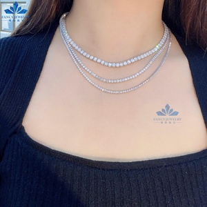 Cadenas de Diamantes de Alta Gama Estilo Iced Out para Hombre y Mujer, Joyería con Diamantes Creados en Laboratorio IGI de 2mm 3mm 4mm 5mm, Collar de Tenis de Oro Macizo de 10K y 14K - Product Image 2