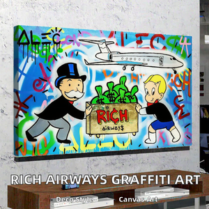 Rich Airways Nouvelle Peinture Murale sur Toile Grande Taille Art Déco <span class=keywords><strong>Moderne</strong></span> Décoration Intérieure Salon Chambre <span class=keywords><strong>Cadre</strong></span> Écologique - Product Image 2