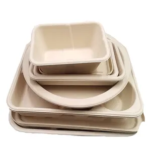 Bagasse Tray 4/5 Compartment Sugarcane Bagasse Custom Disposable Dinner Tray Food Container Box