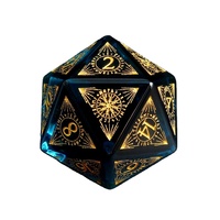 Ensemble de dés polyédriques de luxe en résine bleu sarcelle et or à motifs runiques nordiques pour jeux de rôle Dungeons & Dragons (D&D)