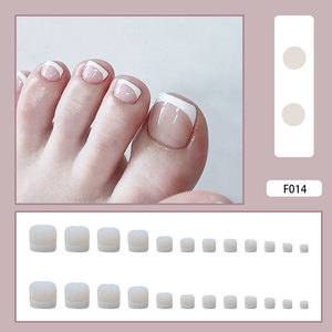 Venta caliente nuevo 24 unids/caja <span class=keywords><strong>uñas</strong></span> francesas desnudas <span class=keywords><strong>uñas</strong></span> de punta cuadrada Rosa cubierta completa prensa en las <span class=keywords><strong>uñas</strong></span> de los <span class=keywords><strong>pies</strong></span> - Product Image 2