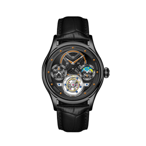 Montres multifonctionnelles pour hommes avec double fuseau horaire/phases lunaires, tourbillon volant, lumineuses et étanches, nouveau design, fabrication OEM/ODM - Product Image 4