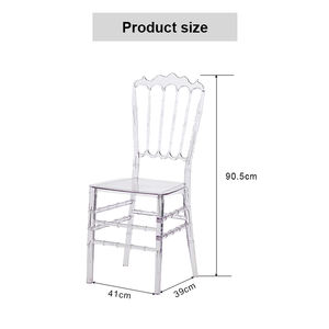 Chaise Phoenix Napoléon en résine acrylique plastique cristal empilable populaire en gros pour banquet de mariage - Product Image 4