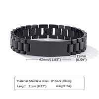 Bracelet de montre incurvé en acier inoxydable plaqué or pour homme, avec chaîne et maillons gravés, idéal pour les occasions spéciales (anniversaire) - Vente en gros