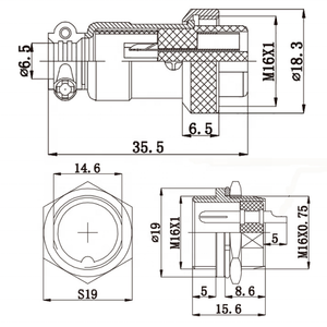 GX16 4 פינים 16mm התעופה פאג זכר ונקבה פנל מתכת עגול מחבר עבור ציוד אלקטרוני - Product Image 6