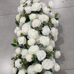 A-FR104 ชุดตกแต่งโต๊ะงานแต่งงาน ดอกไม้ประดิษฐ์ ใบไม้สีเขียว ผ้าปูโต๊ะดอกไม้สีเขียว - Product Image 5