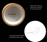 Runde Glas-Kosmetikdose Gesichtscreme-Behälter 15g 30g 50g 100g 150g 200g Matt Klares Glas-Kosmetikgefäß mit Bambusdeckeln