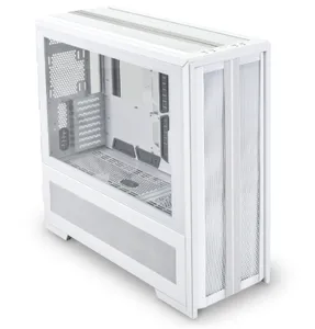 LIAN LI V3000 غلاف أبيض/أسود لغلاف الكمبيوتر بهيكل ونظام مزدوج لغلاف الألعاب