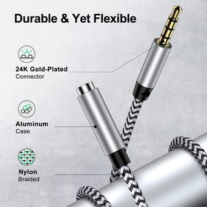 Câble d'extension d'écouteur mâle à mâle de 3.5mm adapté aux écouteurs, IPhone, IPad, Smartphones, tablettes, lecteurs multimédias - Product Image 2